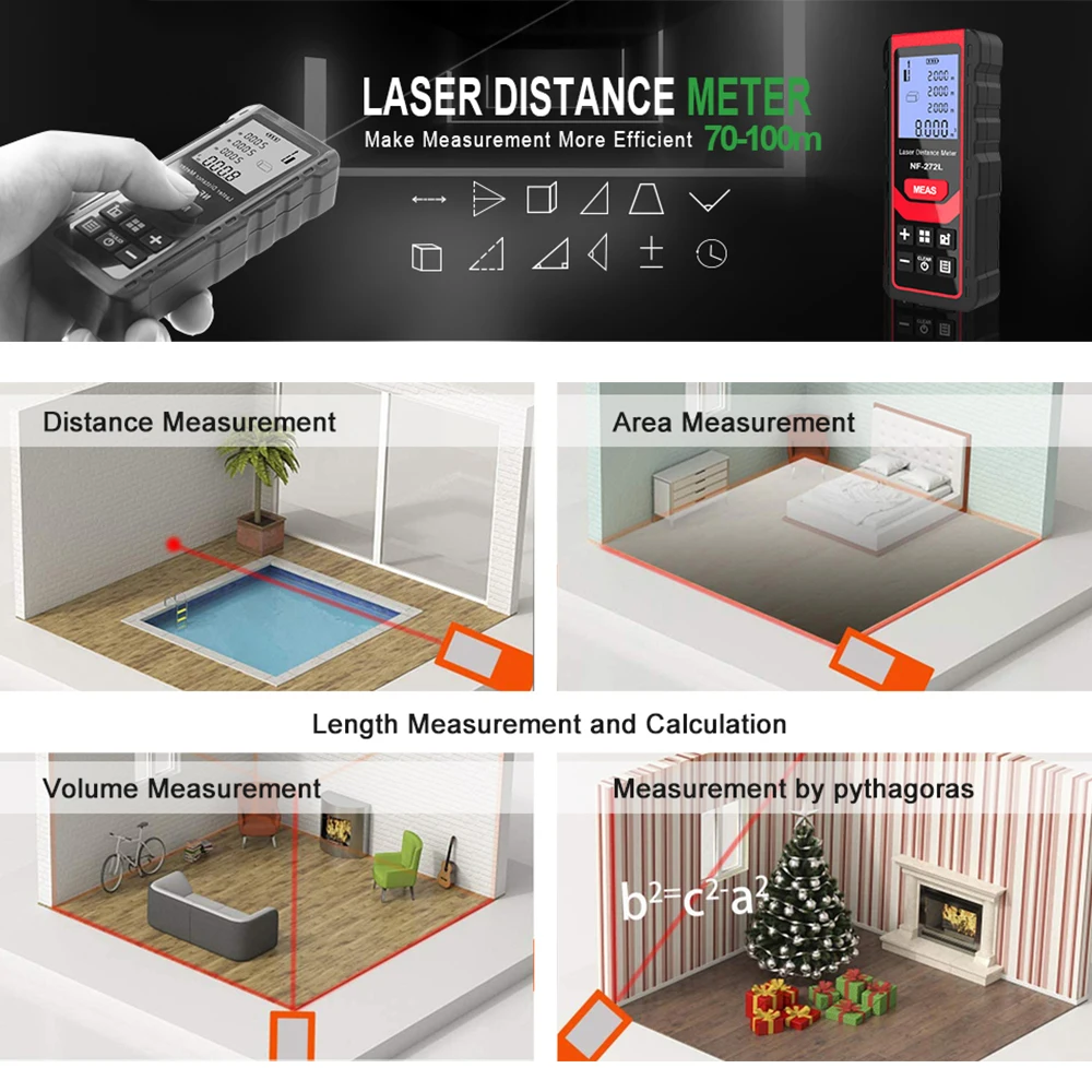 Medidor de Distância a Laser D - Industrial Laser Tape Measure avaliação e preço