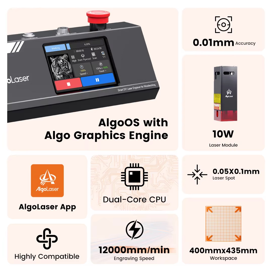 Algolaser diy mesa 40*43cm cnc - Industrial Laser Blasting avaliação e preço