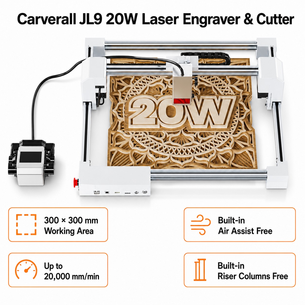 Carverall JL9 20W Gravador e C - Industrial Laser Blasting avaliação e preço