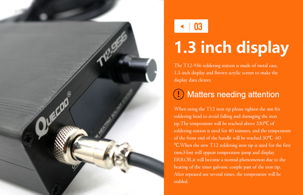 QUECOO-T12-956 Estação De Sold - Industrial Laser Soldering Iron avaliação e preço